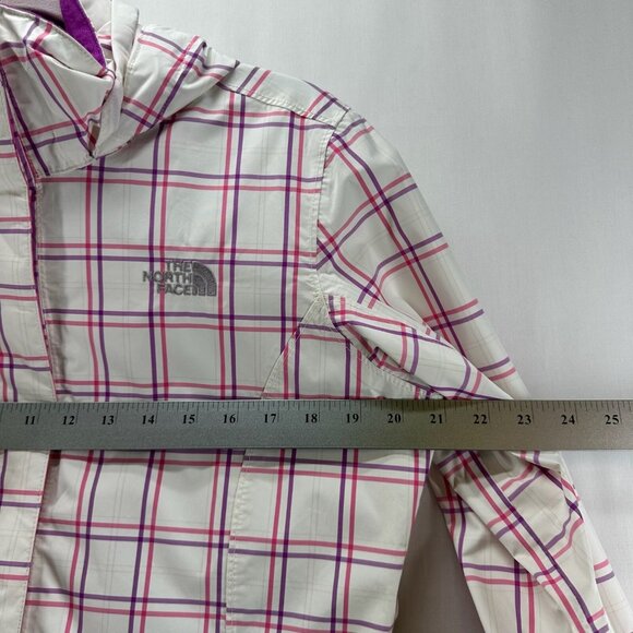 The North Face Jacket Womens Sz M Venture Rain Hyvent Full Zip White/Pink/Purple - Picture 11 of 13